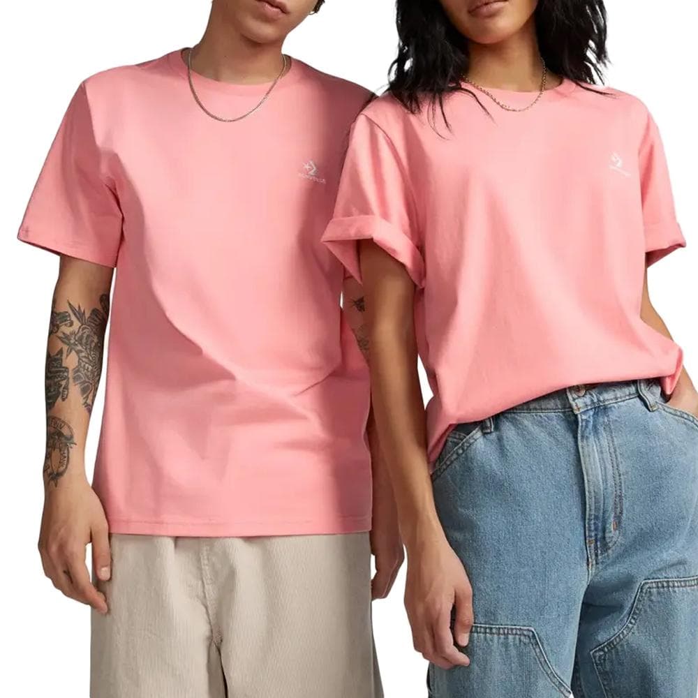 T-shirt Rose Mixte Converse Left Chest Star Chev 1