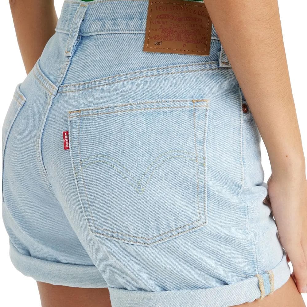 501 Short Bleu Clair Femme Levi's Rolled 3