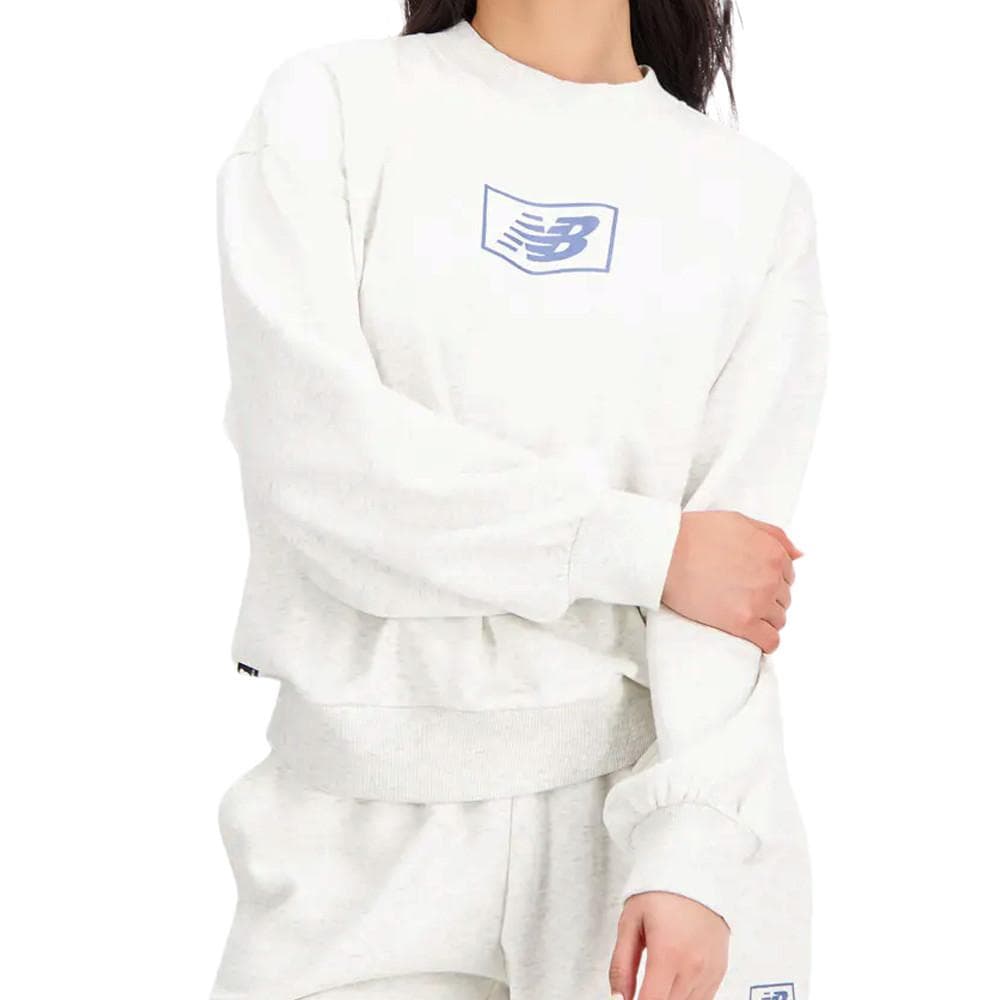 Sweat Gris Chiné Femme New Balance Essentials French 1