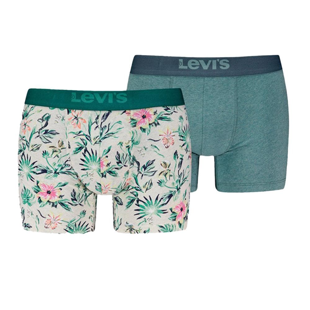 2x Boxers Gris/Vert Homme Levi's Flower 1