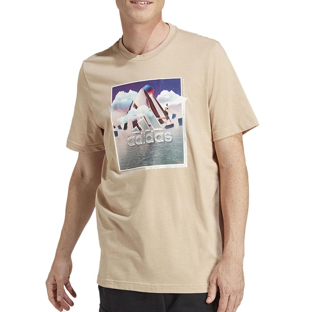T-shirt Beige Homme Adidas M Landscape 1