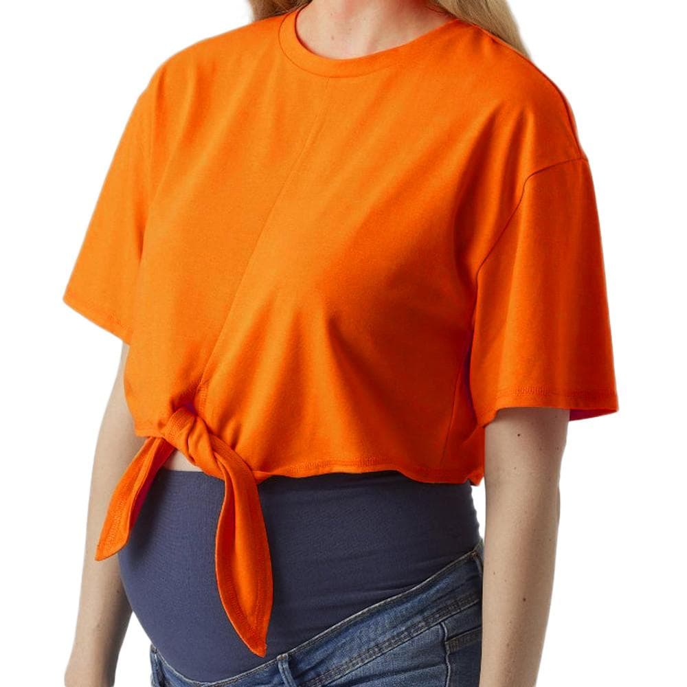T-Shirt Orange Mamalicious Lkay Cropped 1