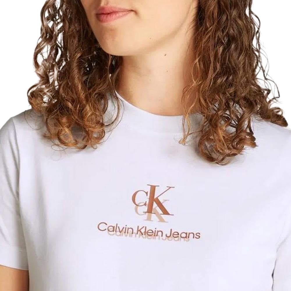 T-Shirt Blanc Femme Calvin Klein Jeans Shadow 3
