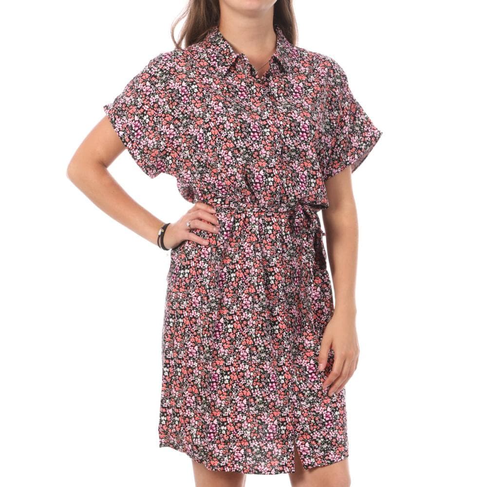 Robe Chemise Rose/Noir Femme Vero Moda Easy 1