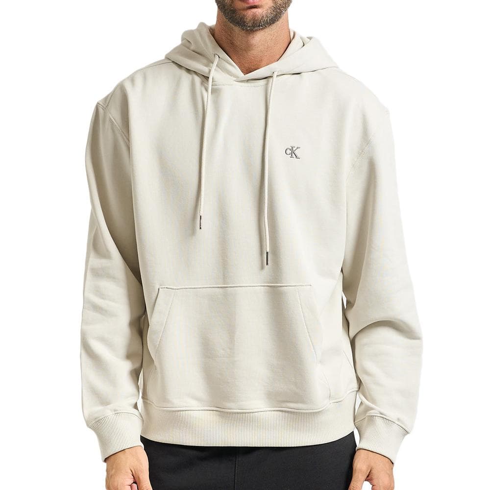 Sweat à Capuche Écru Homme Calvin Klein Jeans 350 Terry Monog 1