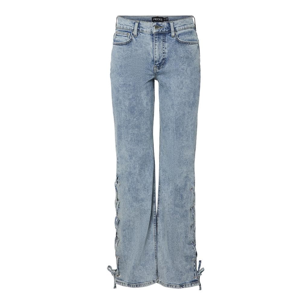 Jean Droit Bleu Femme Pieces Fenda 3