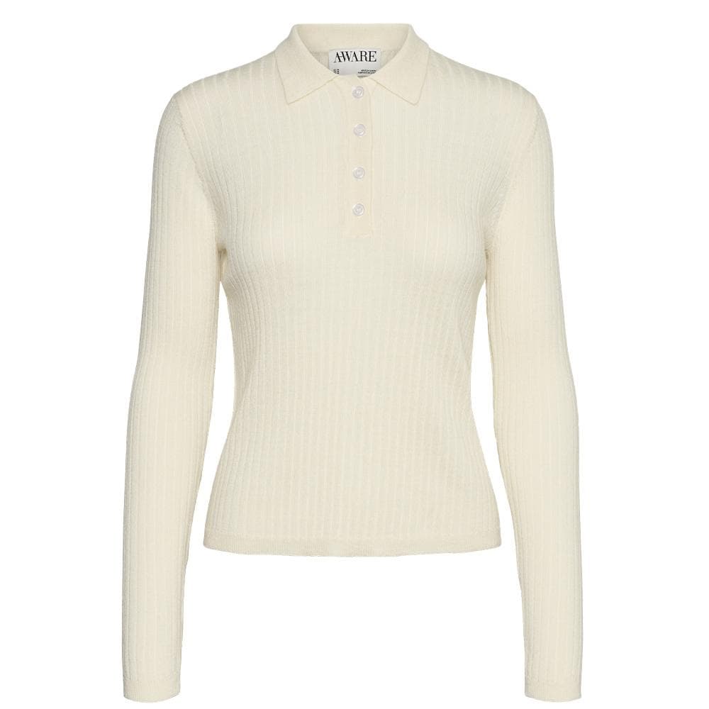 Polo Manches Longues Écru Femme Vero Moda Mohana 3