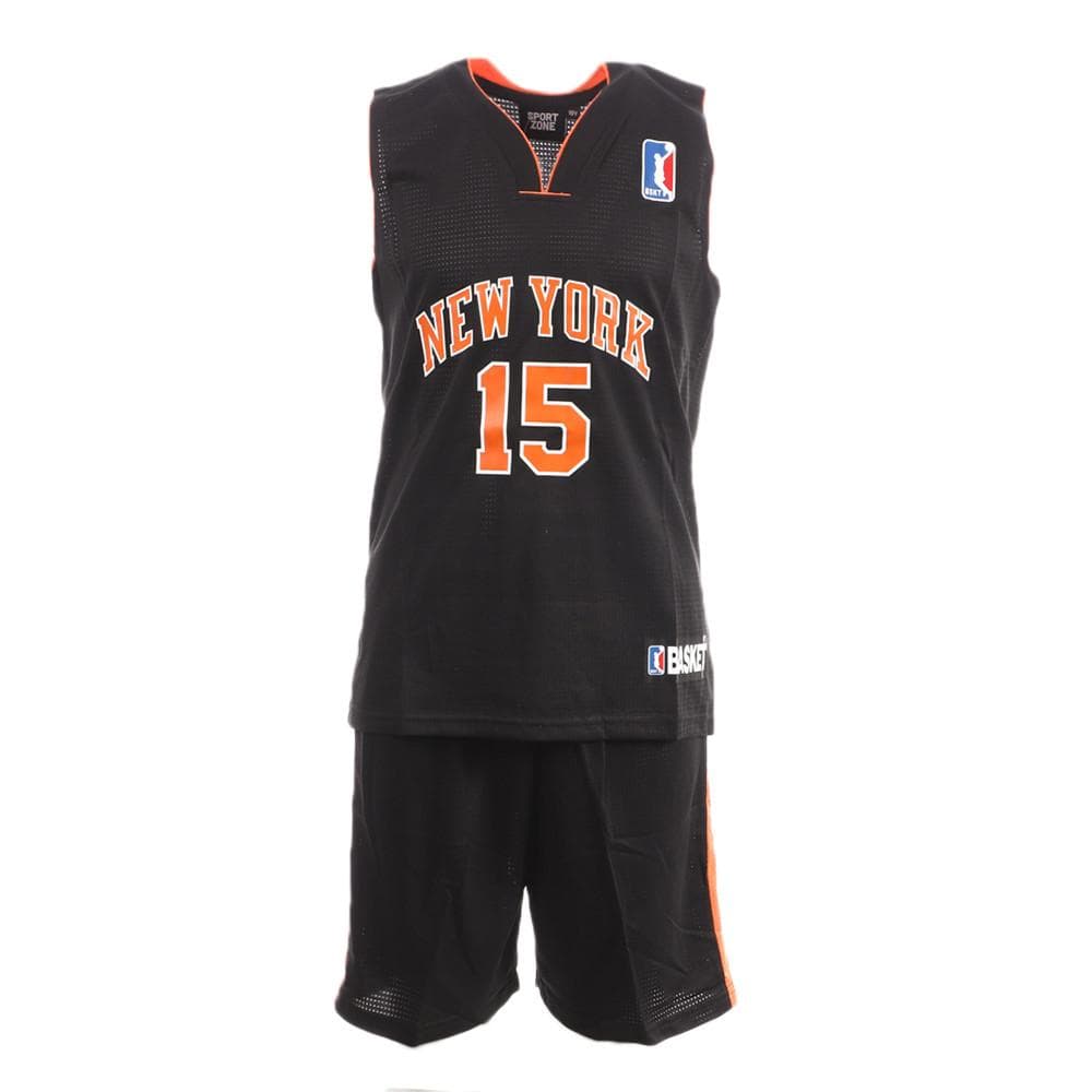New York Ensemble de basket Noir/Orange Enfant Sport Zone 1