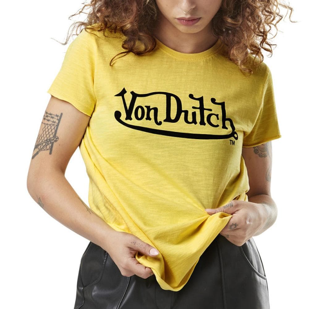 T-shirt Jaune Femme Von Dutch Slub 1