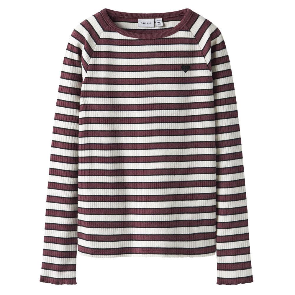 T-Shirt Bordeaux/Blanc Fille Name i Tala 2