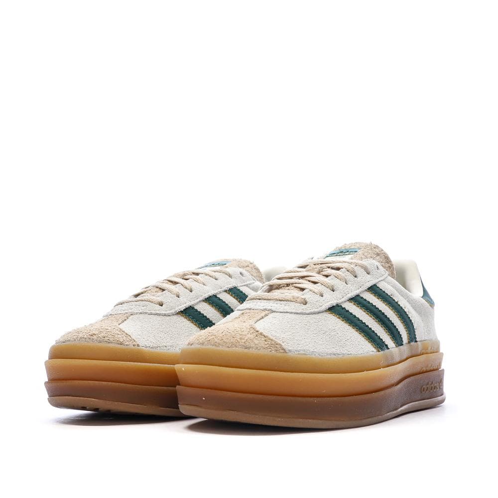 Baskets Beige/Vert Femme Adidas Gazelle Bold 6