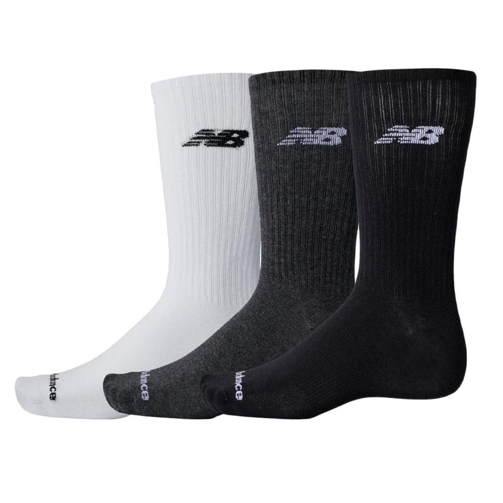 X3 Paires de Chaussettes Gris/Noir/Blanc Homme New Balance Crew 1