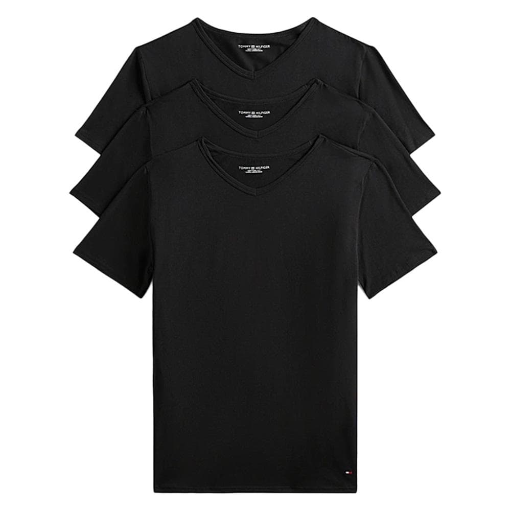 X3 T-Shirts Noir Homme Tommy Hilfiger Stretch 1