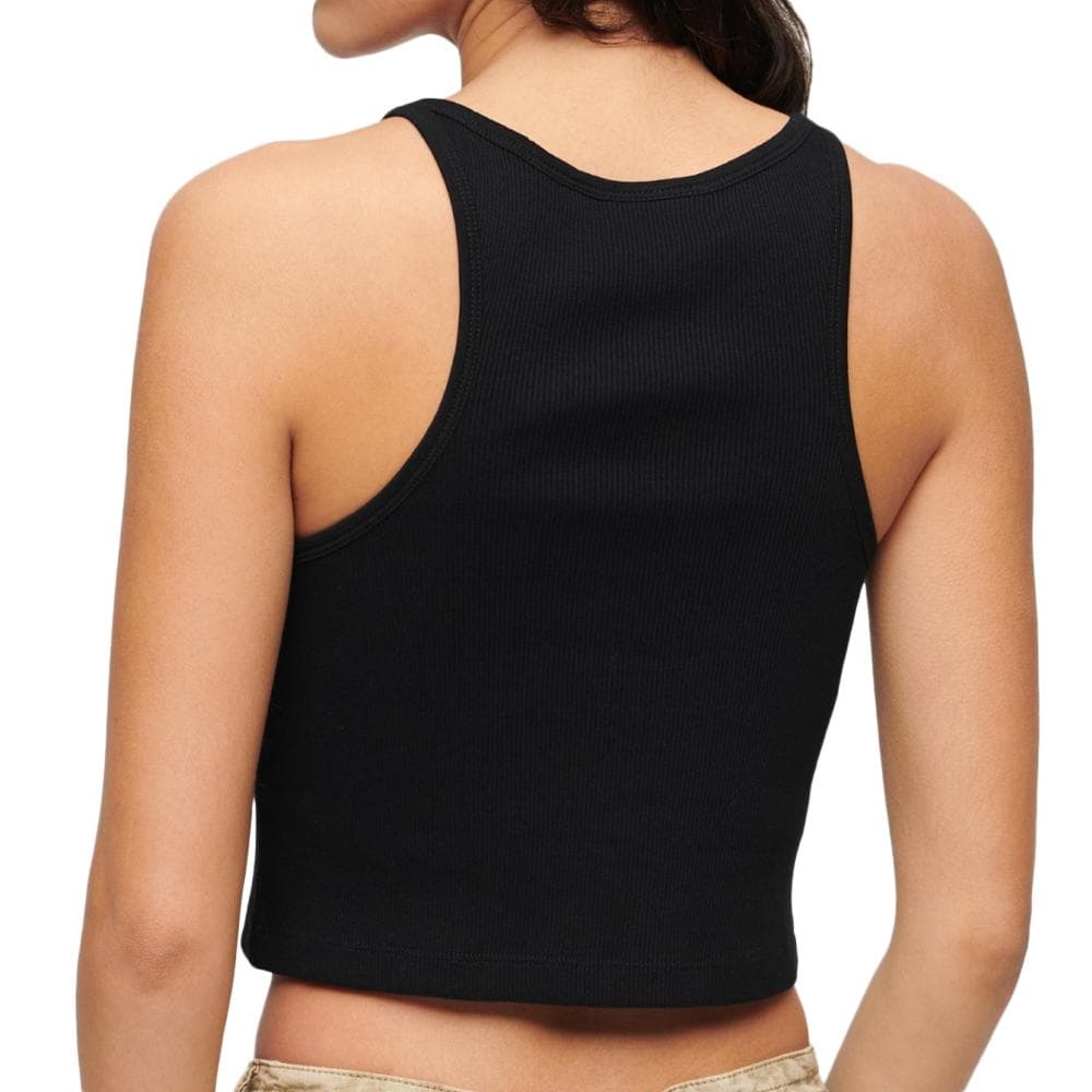 Top Noir Femme Superdry Embroidered Racer 2