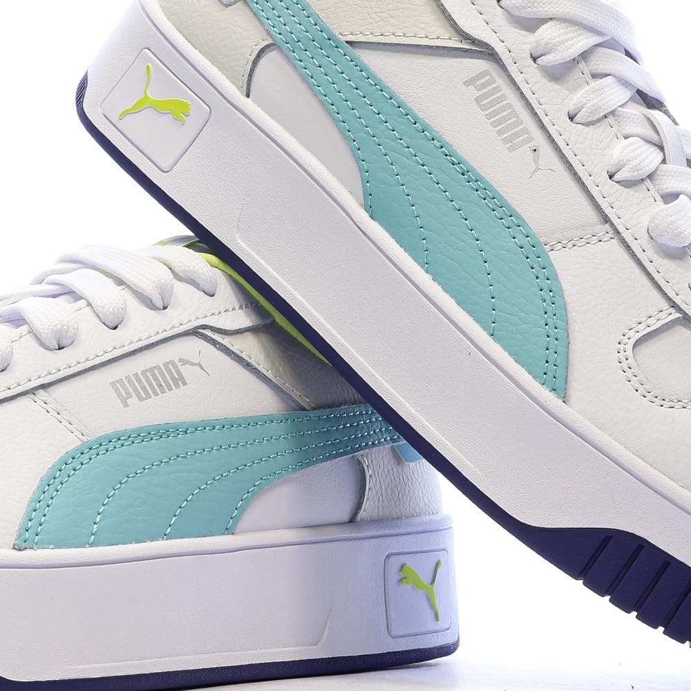 Baskets Blanc/Vert Femme Puma Carina 7