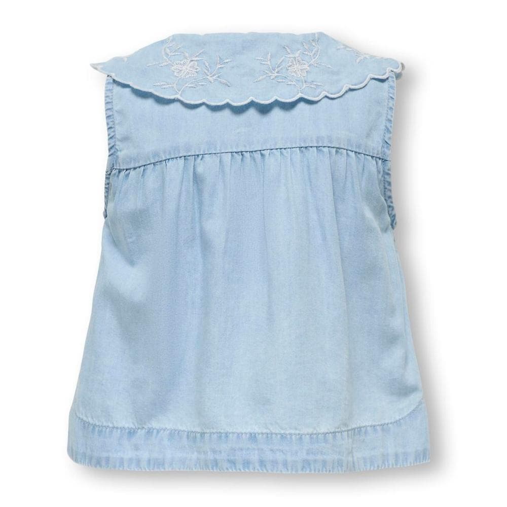 Blouse Bleu Fille Only Embroidery 3
