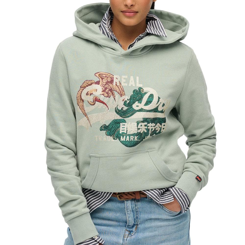 Sweat Vert Femme Superdry Tokyo 1