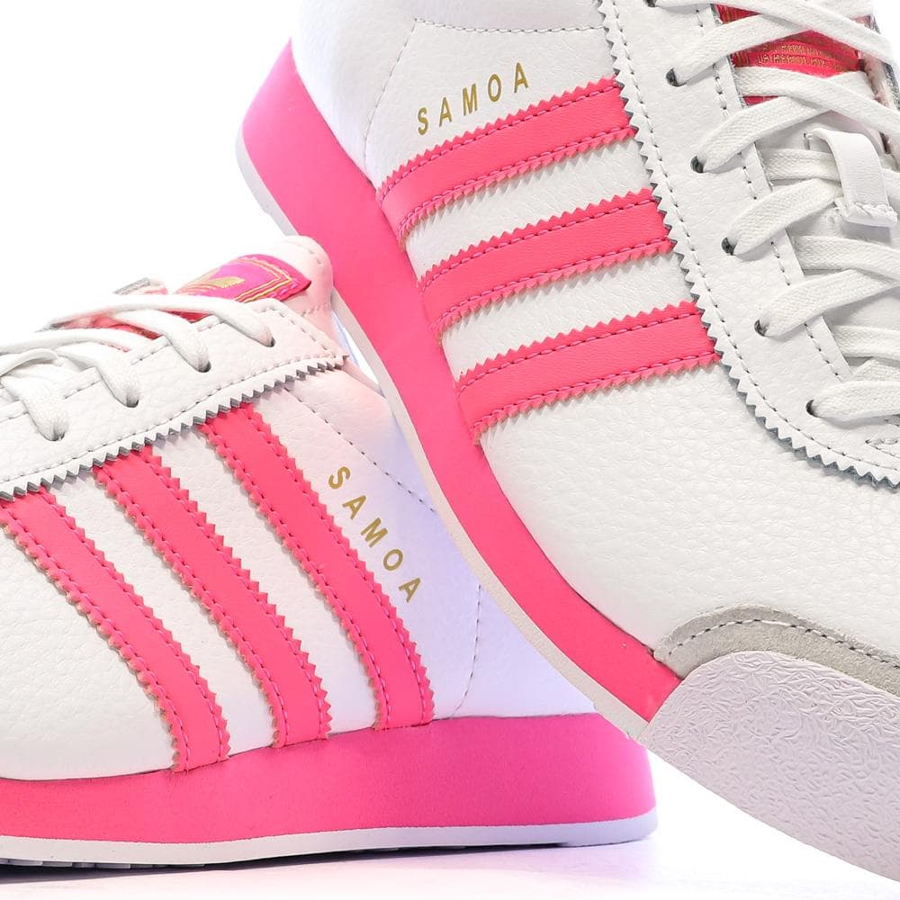 Baskets Rose/Blanc Femme Adidas Samoa 7