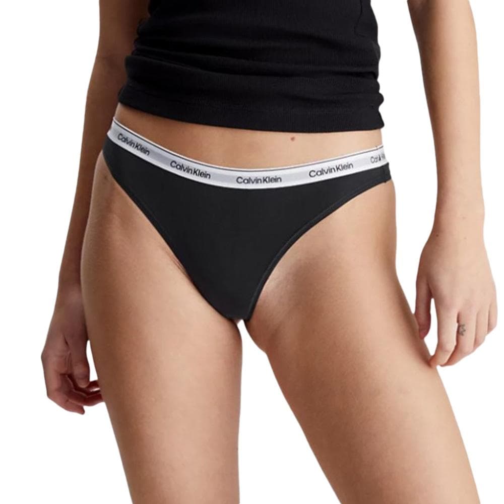 X3 Strings Noir Femme Calvin Klein Thong 2