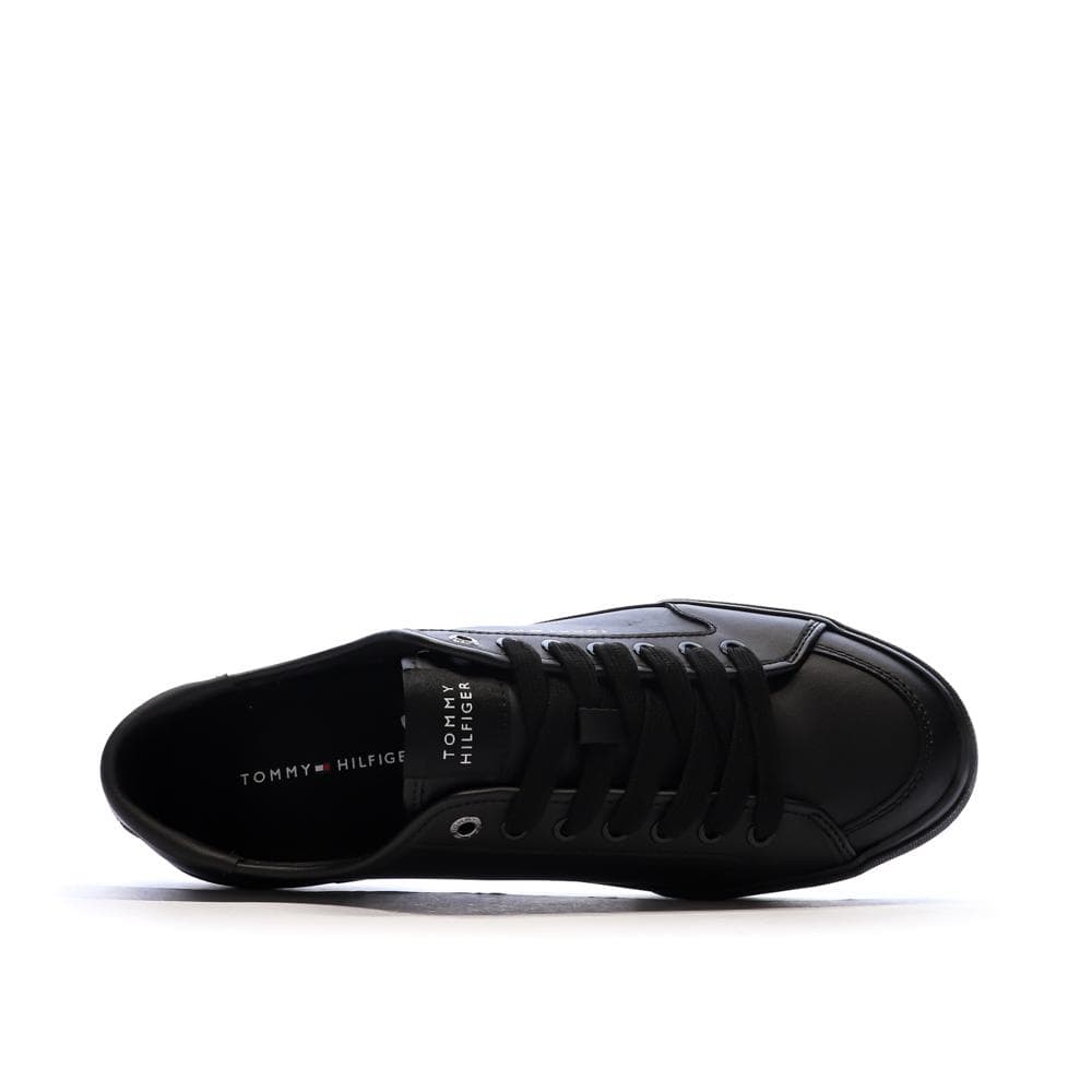 Baskets Noires Cuir Homme Tommy Hilfiger Core Corporate Vulc 4