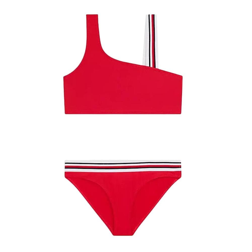 Ensemble bikini Rouge Fille Tommy Hilfiger One Shoulder 1