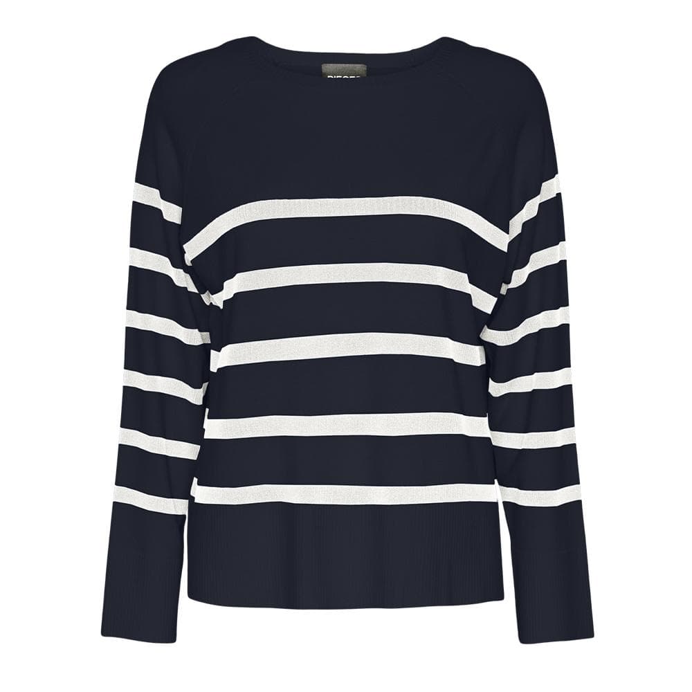 Pull Marine/Blanc Femme Pieces Sia 1