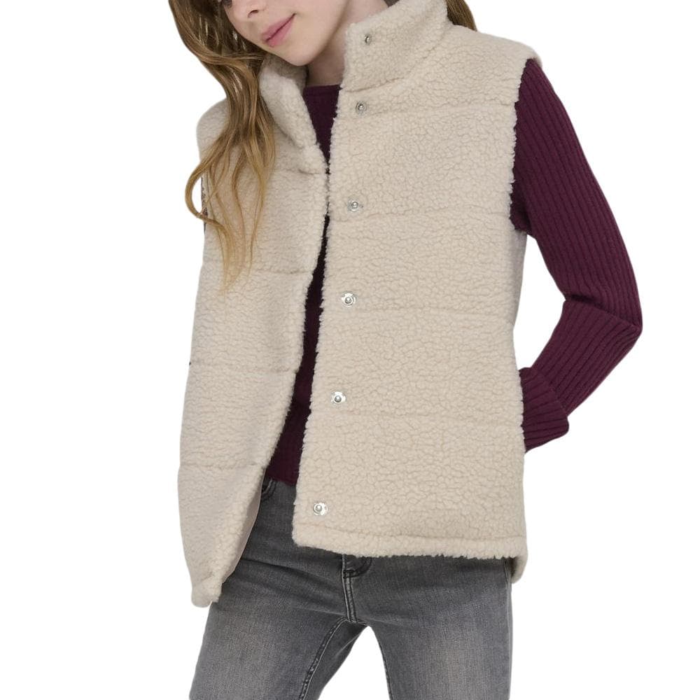 Gilet Ecru Fille Kids ONLY Sandra Teddy Waistcoat 1