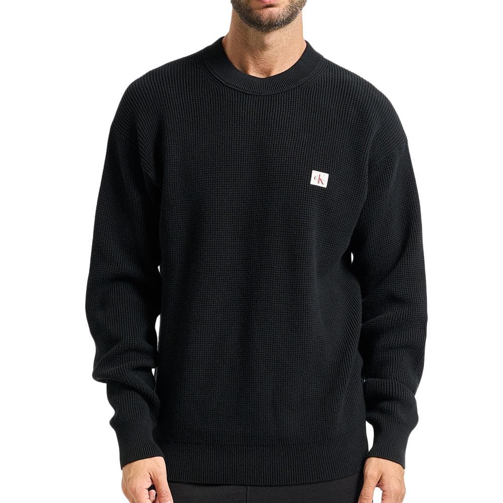 Pull Noir Homme Calvin Klein Jeans Waffle 1