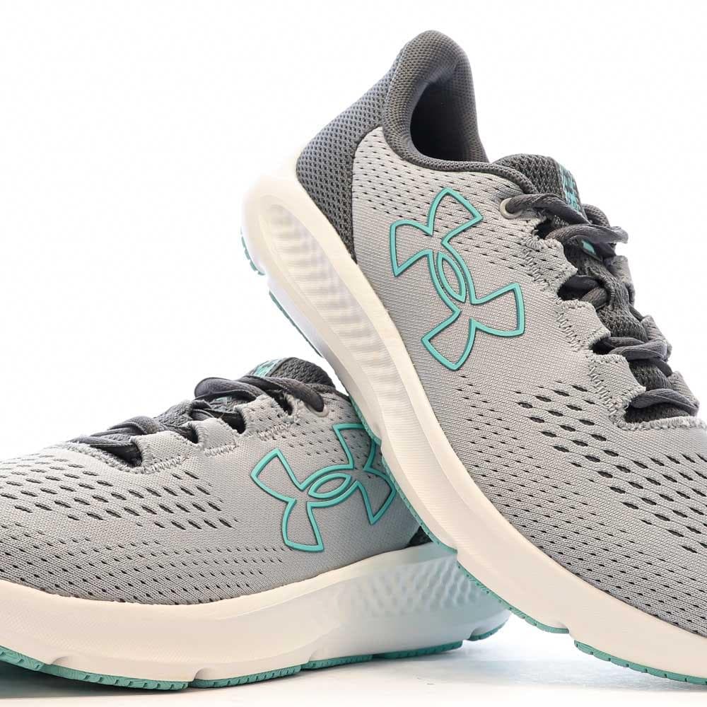 Chaussures de Running Grise/Turquoise Femme Under Armour Charged Pursuit 7