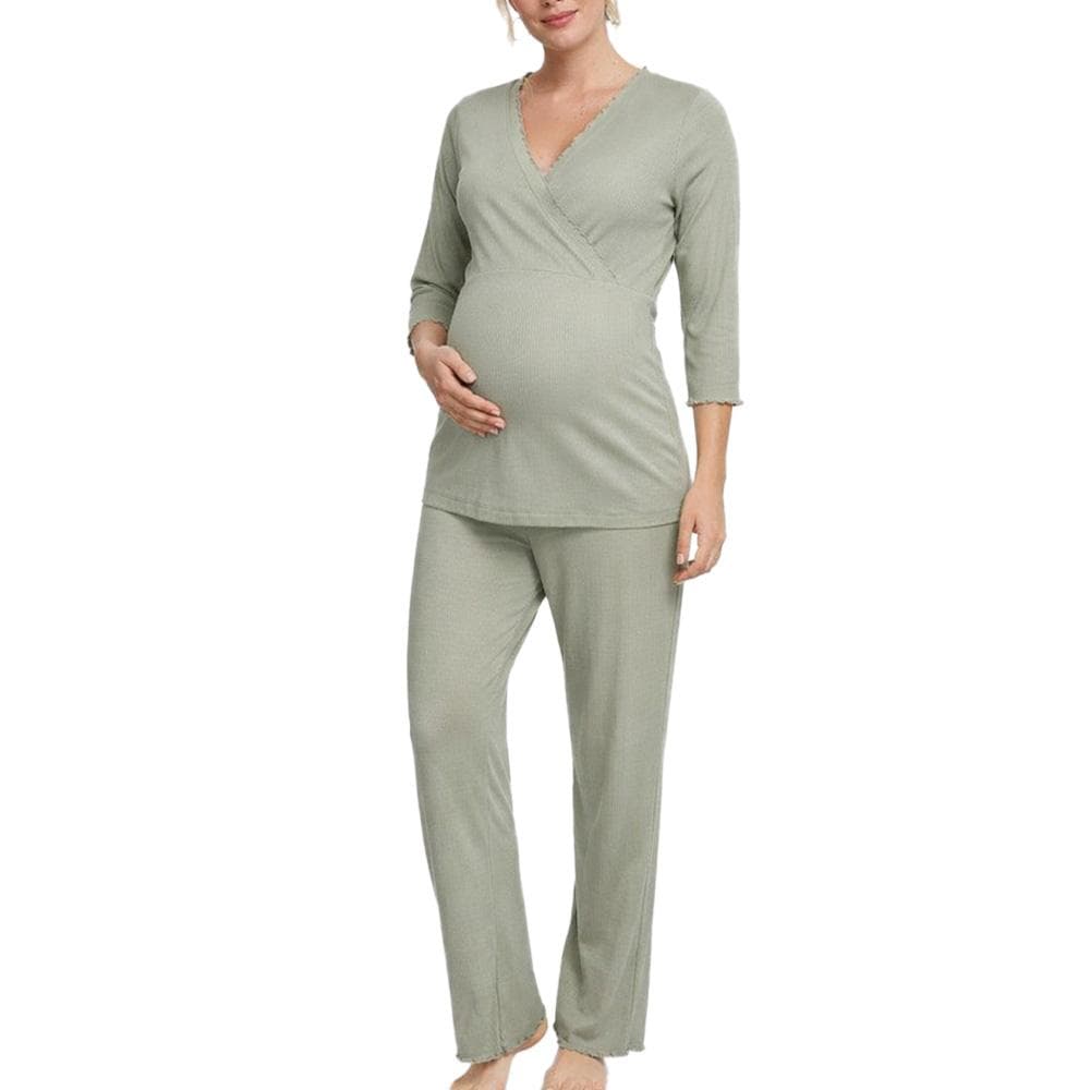 Pyjama de Grossesse Vert Femme Mamalicious Payton 1