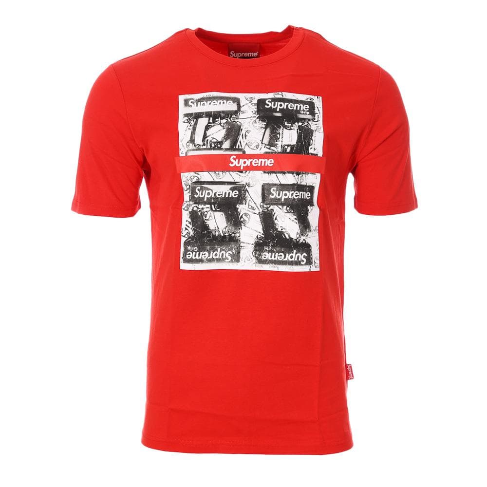 T-shirt Rouge Homme Supreme Grip Gun 1