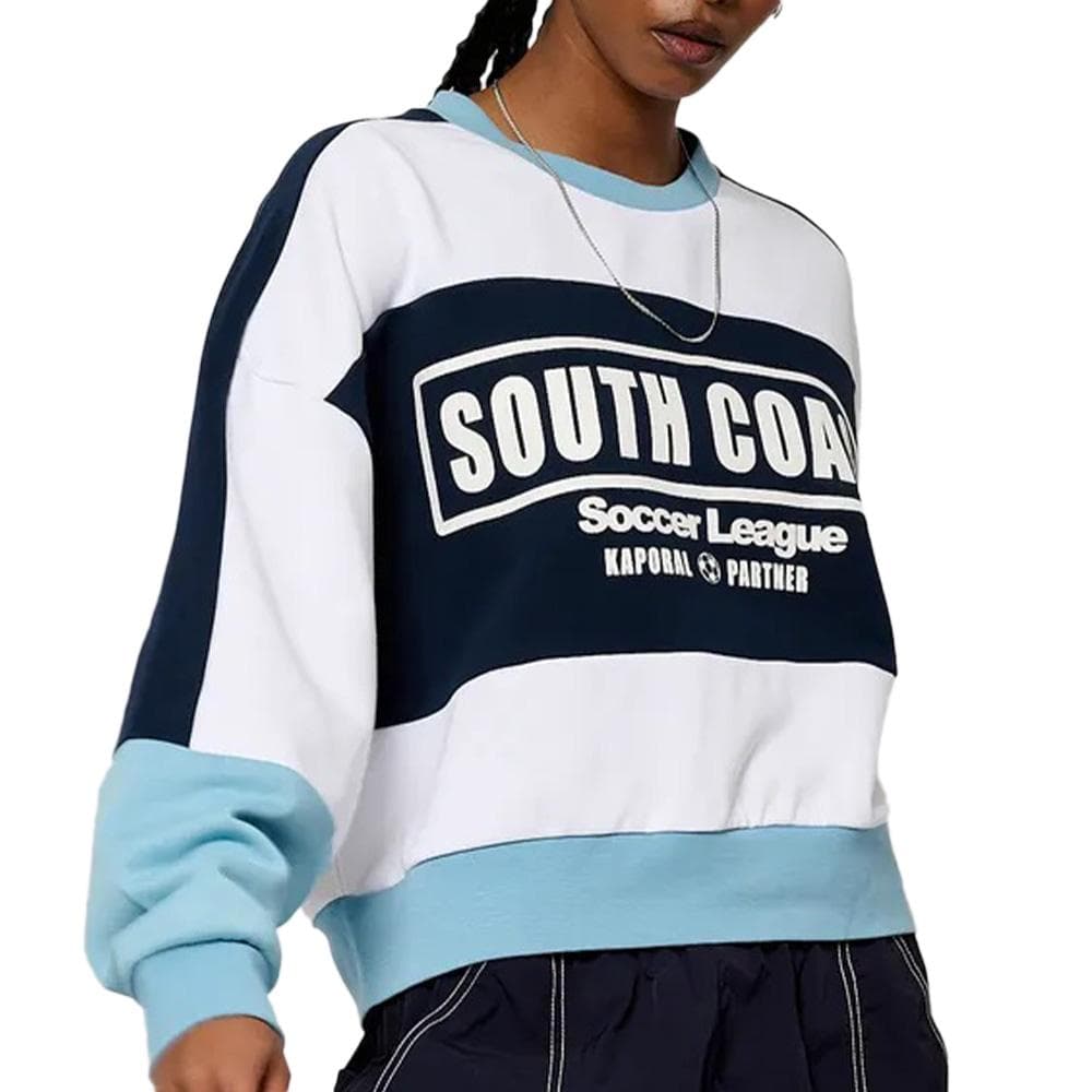 Sweat Blanc/Noir/Turquoise Femme Kaporal Vabre 1