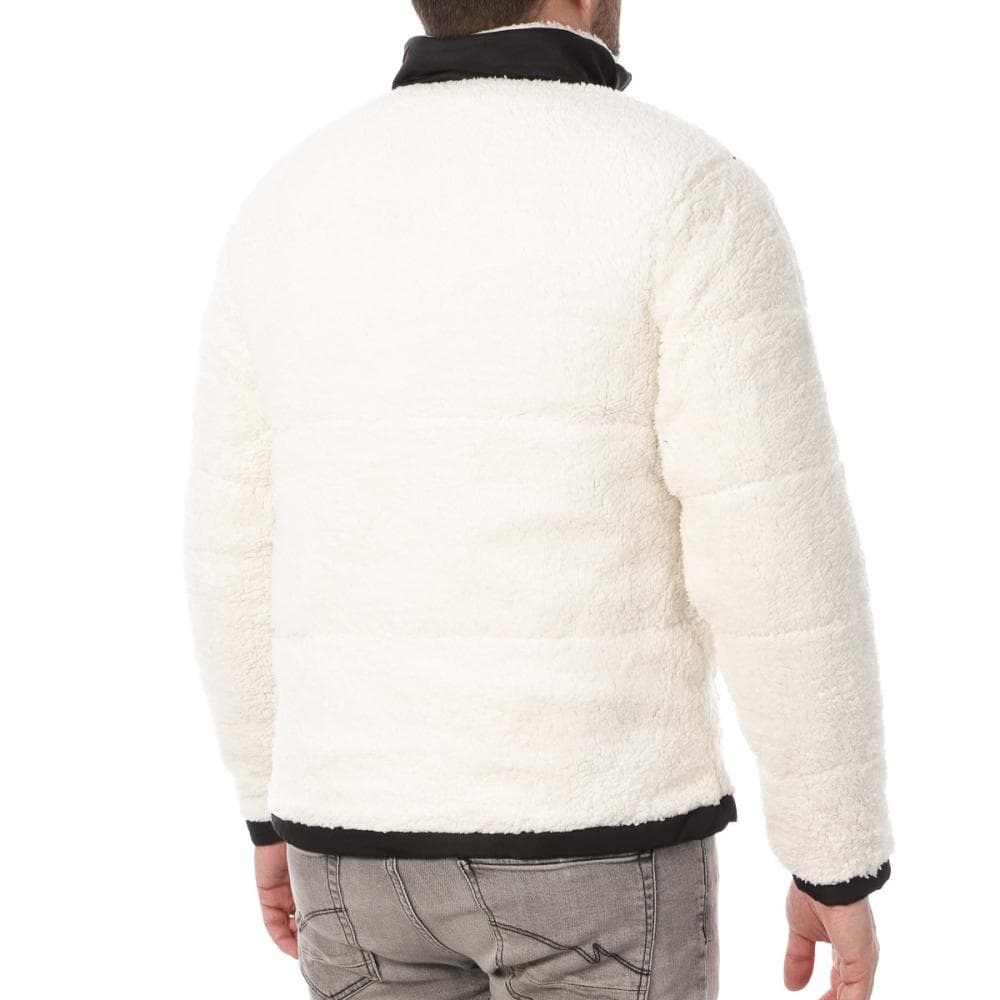 Veste Sherpa Blanche/Noir Homme Paname Brothers VISTA 2
