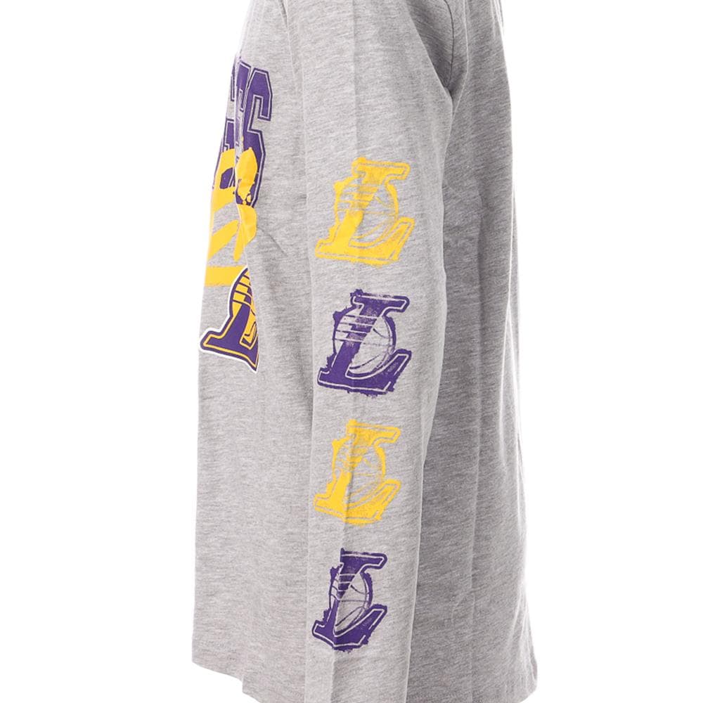 T-shirt Manches Longues Gris Garçon NBA Lak LOS ANGELES LAKERS 3