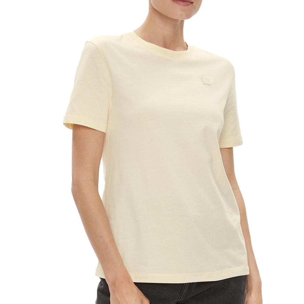 T-shirt Beige Femme Calvin Klein Jeans Ck Embro 1