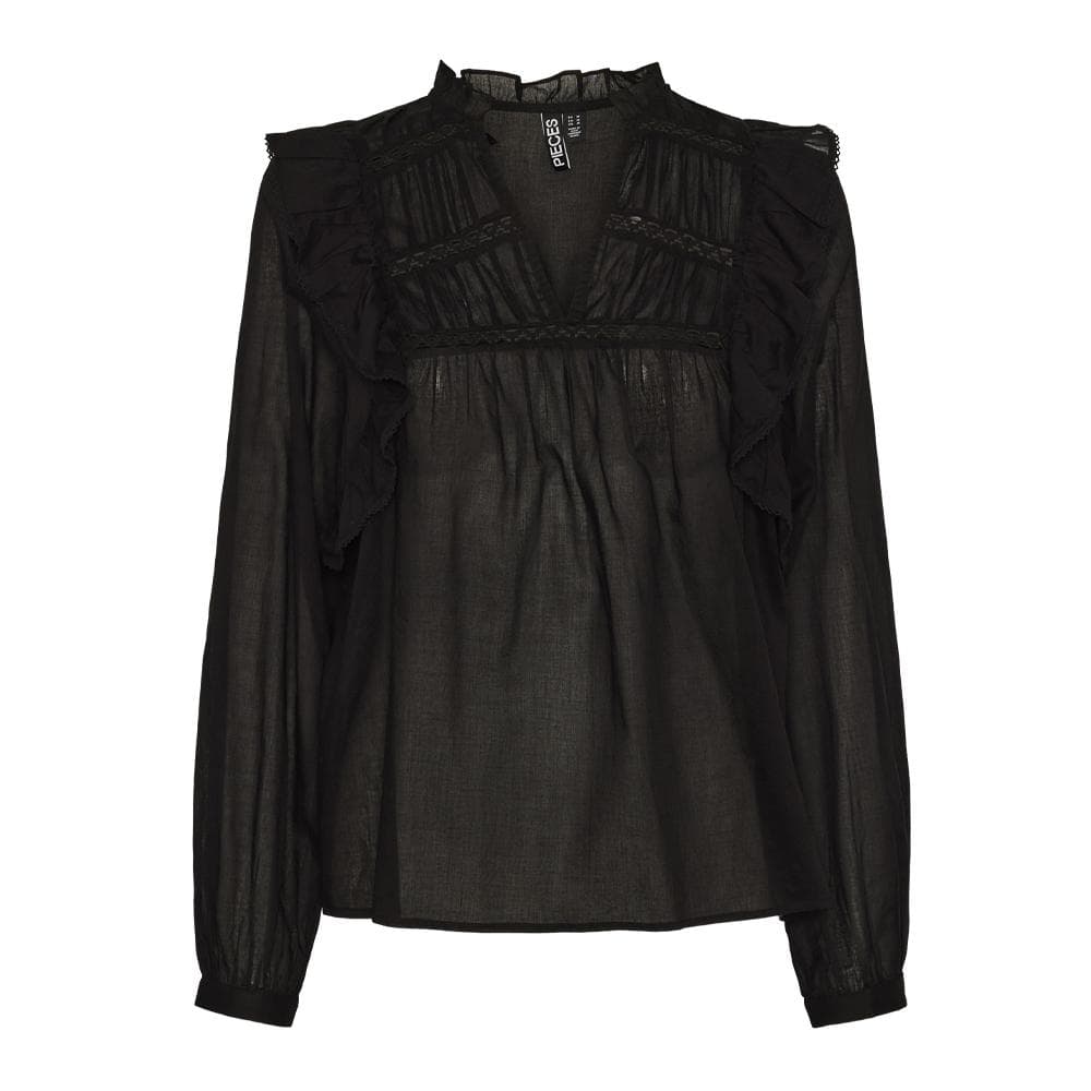 Blouse Noir Femme Pieces Makenna 1