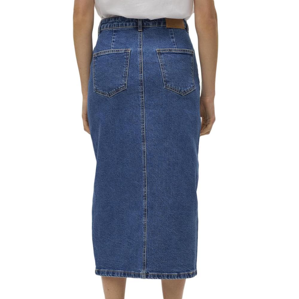 Jupe en jean Longue Bleu Foncé Femme Vero Moda Calf Denim Skirt 2