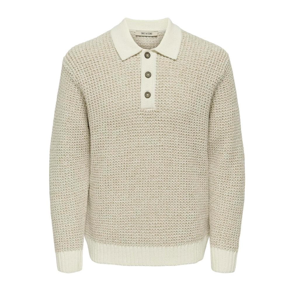 Polo Manches Longues Beige Homme Only & Sons Salf 1