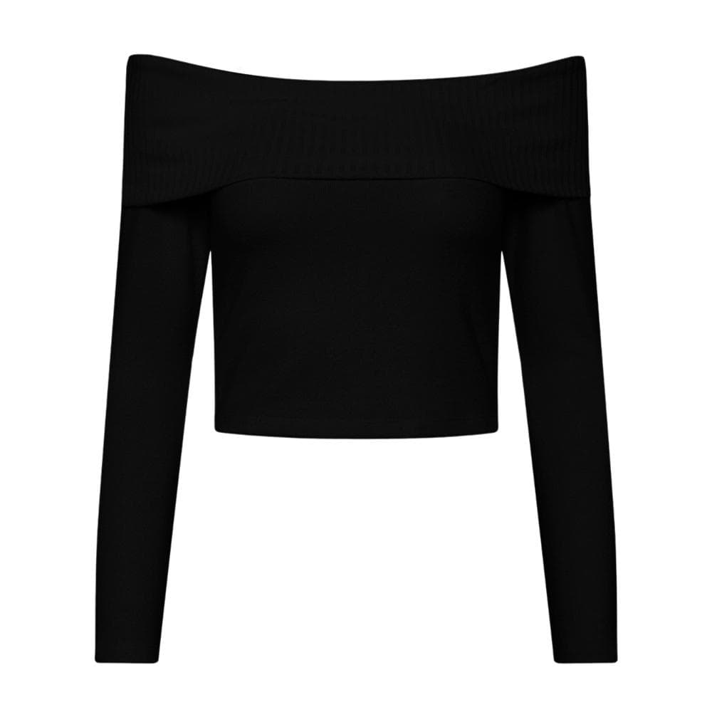T-Shirt Manches Longues Noir Femme Pieces Lenda 1