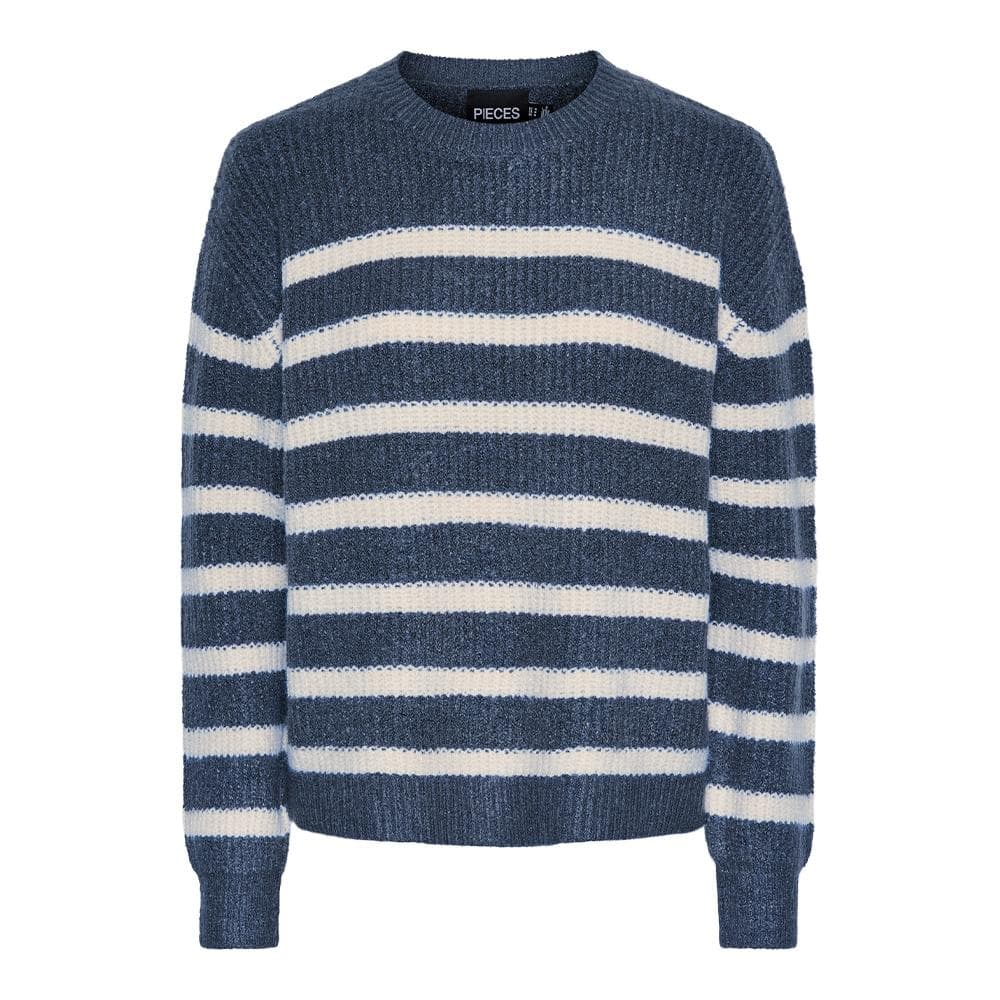 Pull Bleu/Blanc Femme Pieces Klaras 1