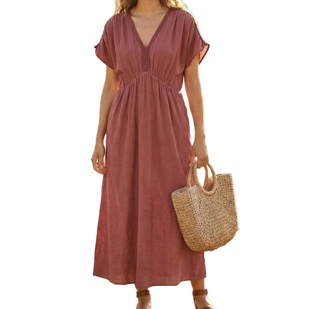 Robe Rose Foncé Femme Vero Moda Marina 1