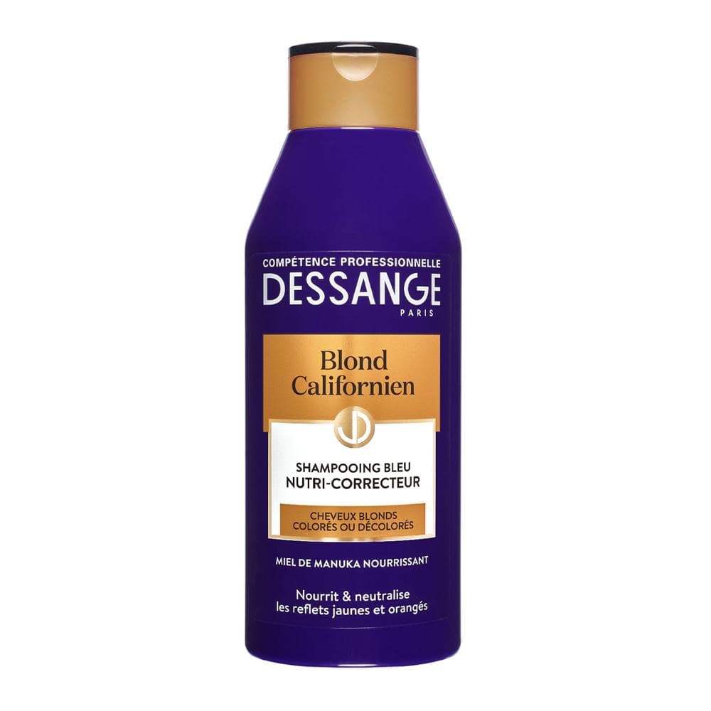 Shampoing Bleu Nutri-correcteur DESSANGE Cheveux blonds colorés ou décolorés Miel de Manuka 1