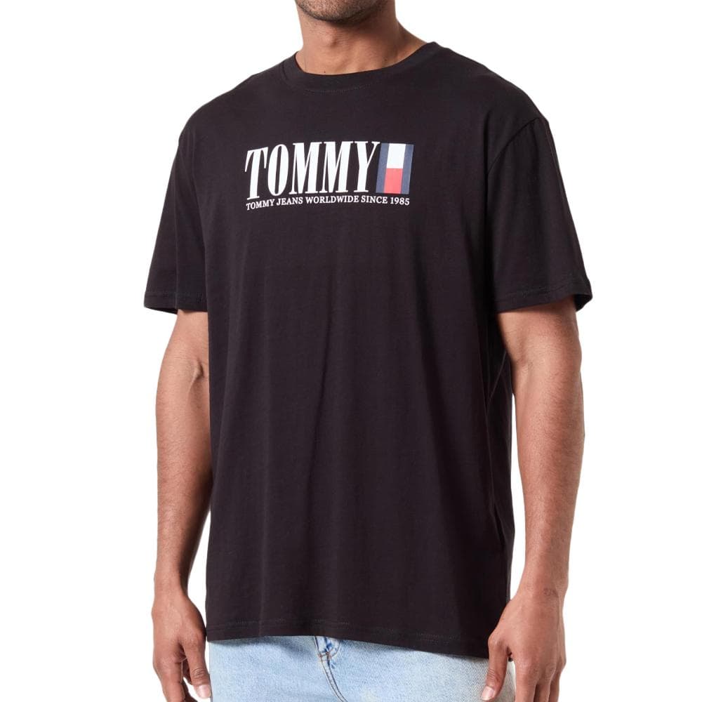 T-shirt Noir Homme Tommy Hilfiger Dna 1