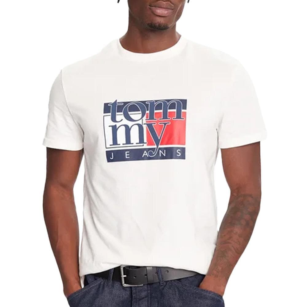 T-shirt Ecru Homme Tommy Hilfiger Flag 1