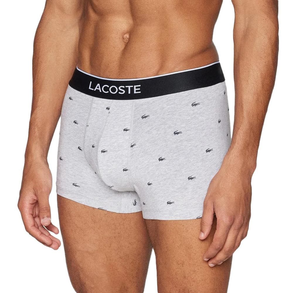 X3 Boxers Gris/Noir Homme Lacoste LOGO 5H3411 2