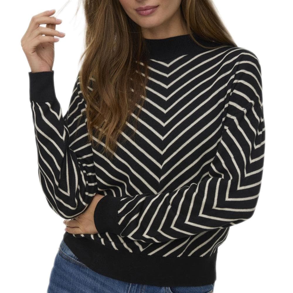 Pull Noir/Beige Femme Vero Moda Capricorn 1