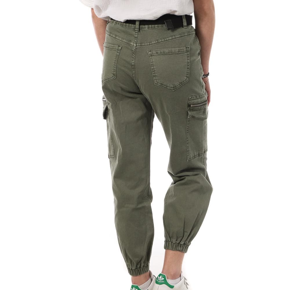 Pantalon Cargo Ceinture Kaki Femme Monday Premium LW-357 2