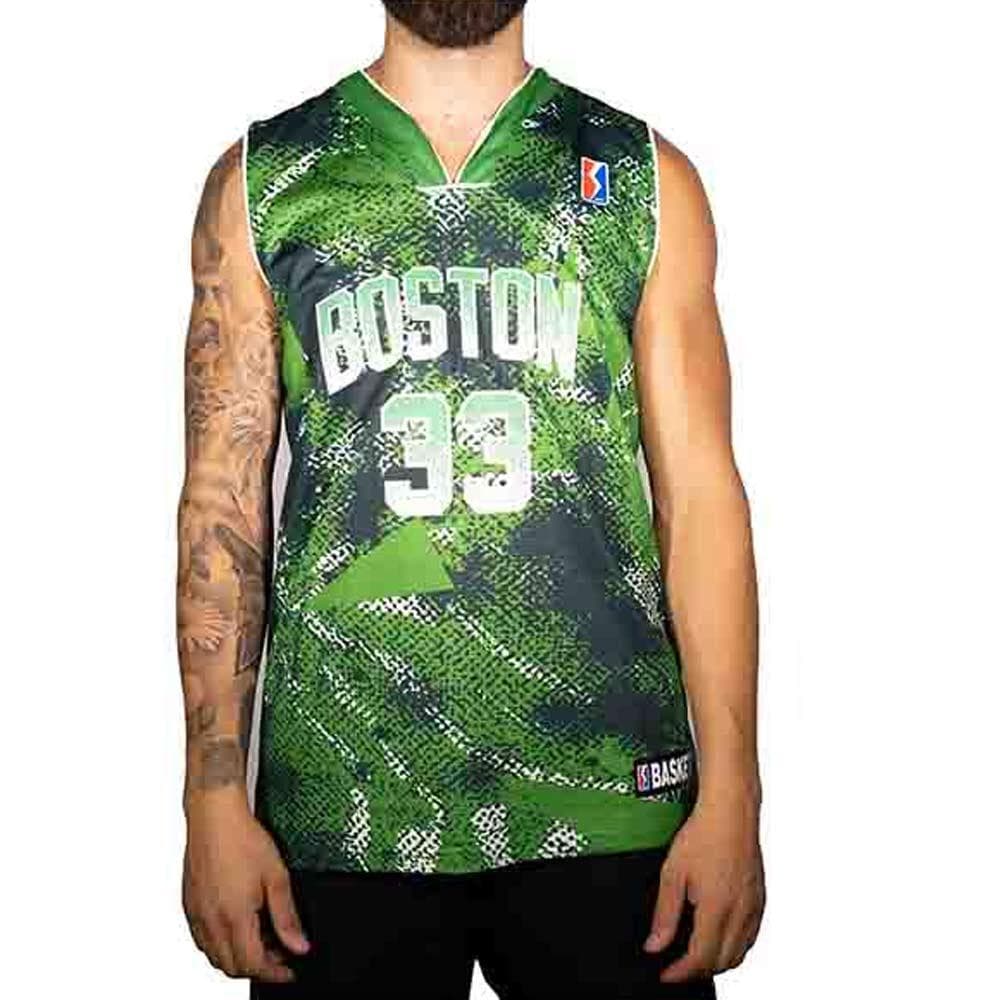 Boston Maillot de basket Vert/Noir/Blanc Homme Sport Zone 1