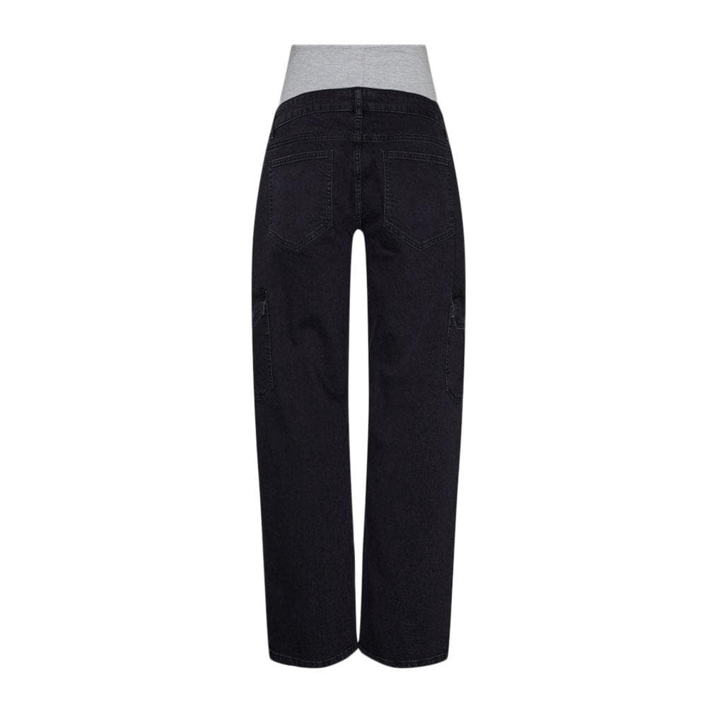 Jeans Cargo Noir Femme Mamalicous Wide Leg 2