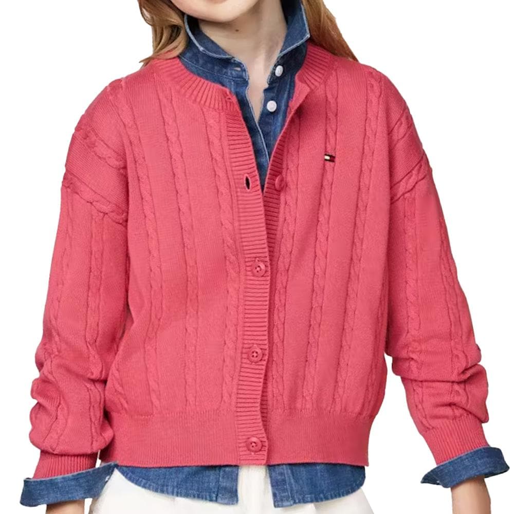 Gilet Rose Fille Tommy Hilfiger Cable 1